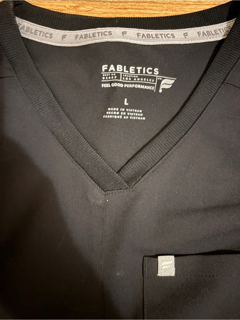 Fabletics Black V-Neck Performance Tee
